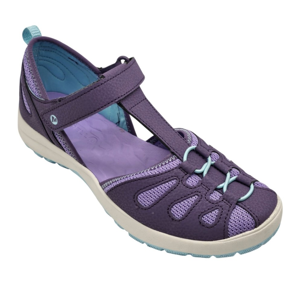 Merrell Hydro Lily Girls Water Shoes Size 6 Purple Mesh Hook & Loop Sandals